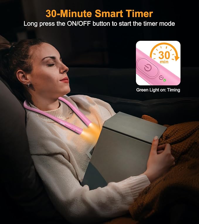 Gritin Book Light, Eye Caring 4-Color & 5-Brightness Neck Light Reading Light- - Image 7