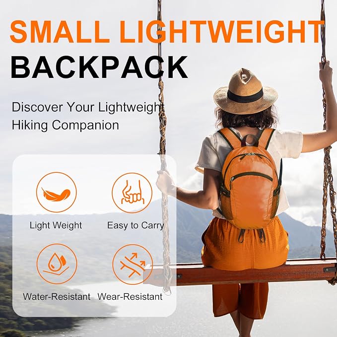 Small Hiking Backpack 15L Travel Lightweight Hiking Packable Daypack - Image 2