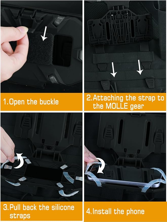 Tactical Gear Plate Carrier Vest Accessories Phone Chest Mount Holder - Image 7