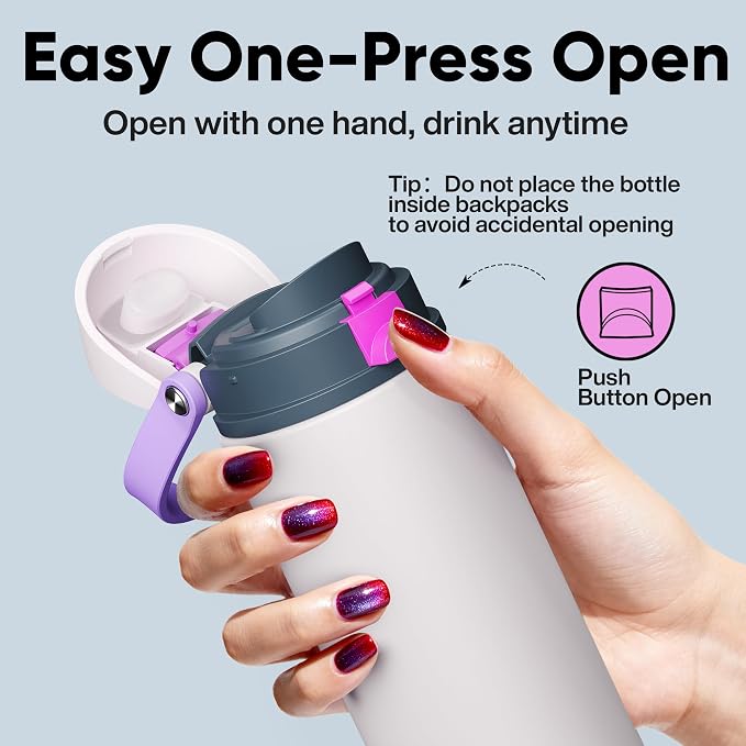Insulated Water Bottle with Straw - Image 5