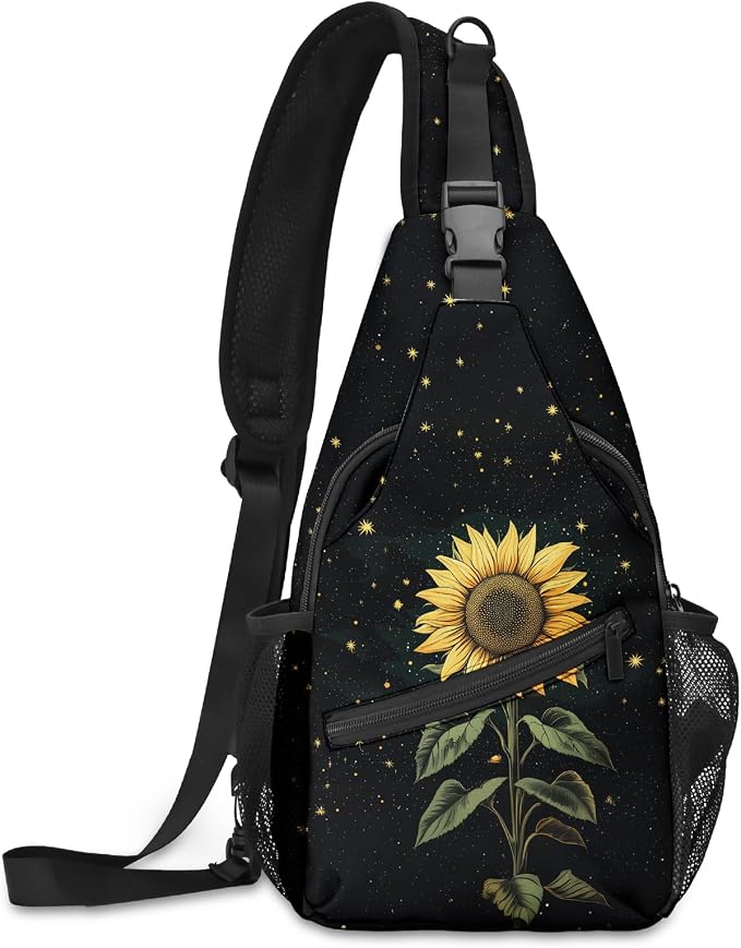 FyLybois Sunflower Sling Bag for Women Lightweight Crossbody Backpack Casual by FyLybois