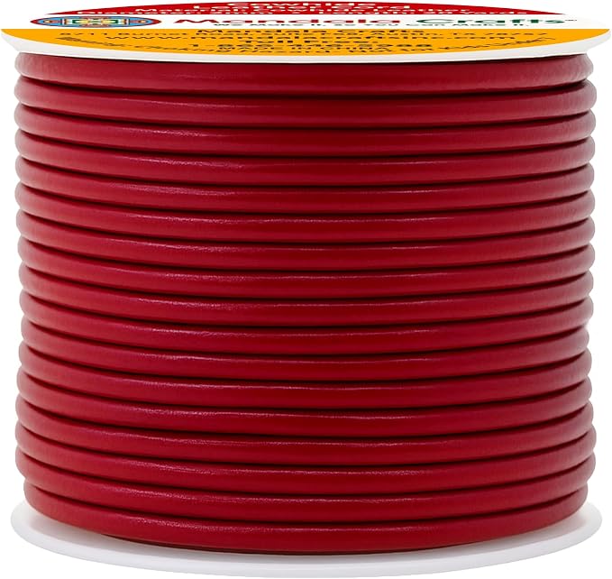 Mandala Crafts Round Genuine Burgundy Leather Cord - Image 2