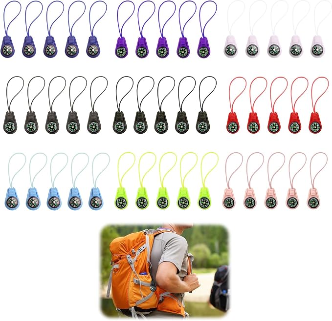 Button Compass Bulk Kit, 45 Pack Assorted Mini Compasses by RJLCTH