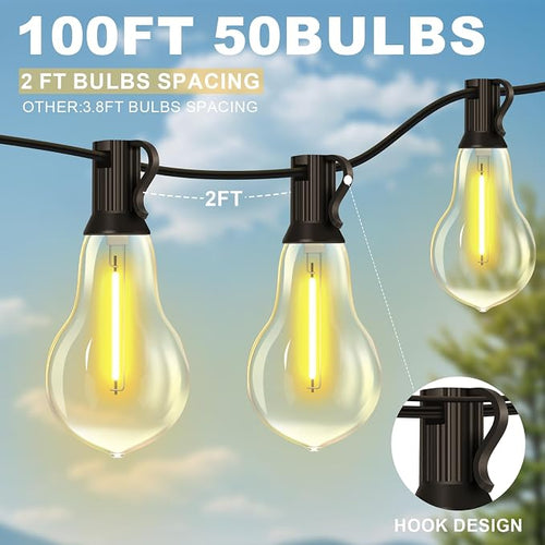 100FT LED Outdoor String Lights - Image 2