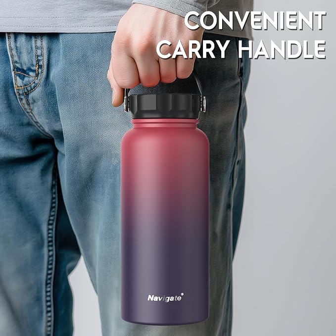 Navigate 32 oz Insulated Stainless Steel Sports Water Bottle - Image 5