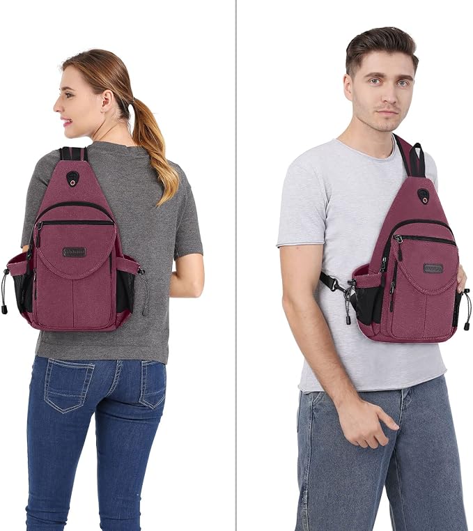 MOSISO Sling Backpack, Canvas Crossbody Hiking Daypack Bag - Image 6
