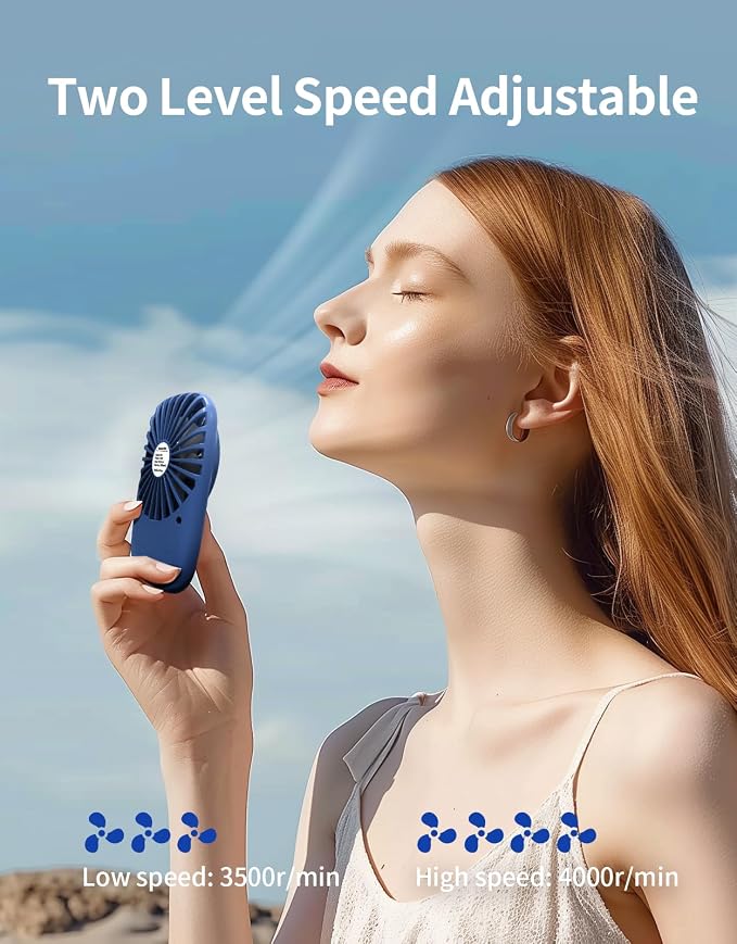 Aluan Handheld Fan Mini Fan Powerful Small Personal Portable Fan Speed - Image 4