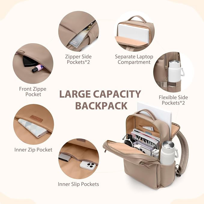 Laptop Backpack for Women, Work Business Traval Computer Backpacks - Image 4
