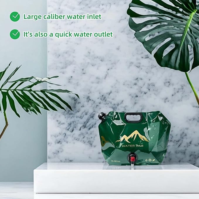 8L/281oz Outdoor Collapsible Water Jug BPA-Free w/Adjustable Faucet - Image 7