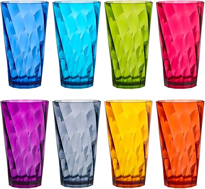 US Acrylic Optix Plastic Reusable Drinking Glasses 20oz Water Cups in Jewel by USAcrylic