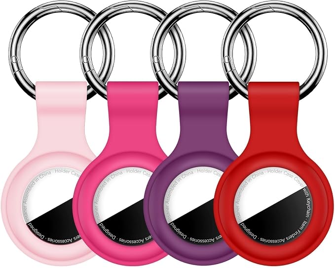 Linsaner Holder for AirTag 2nd Gen & 1st Gen, Silicone Case Keychain Key Ring by Linsaner
