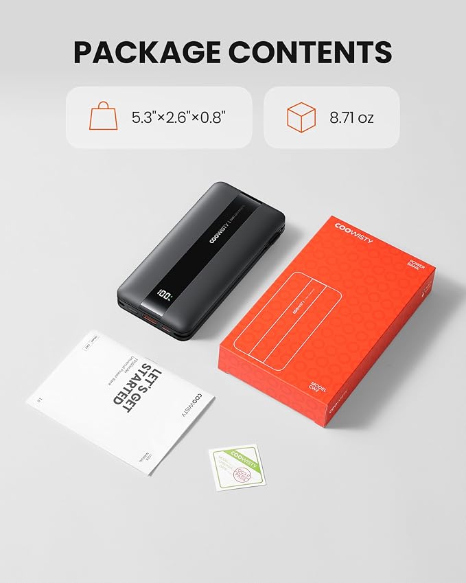 Portable Charger with Wall Plug, Fast Charging Power Bank Built-in Cables - Image 8