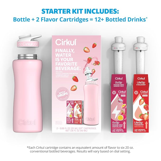 Cirkul 32oz. Blush Pink Stainless Steel Water Bottle Starter Kit - Image 3