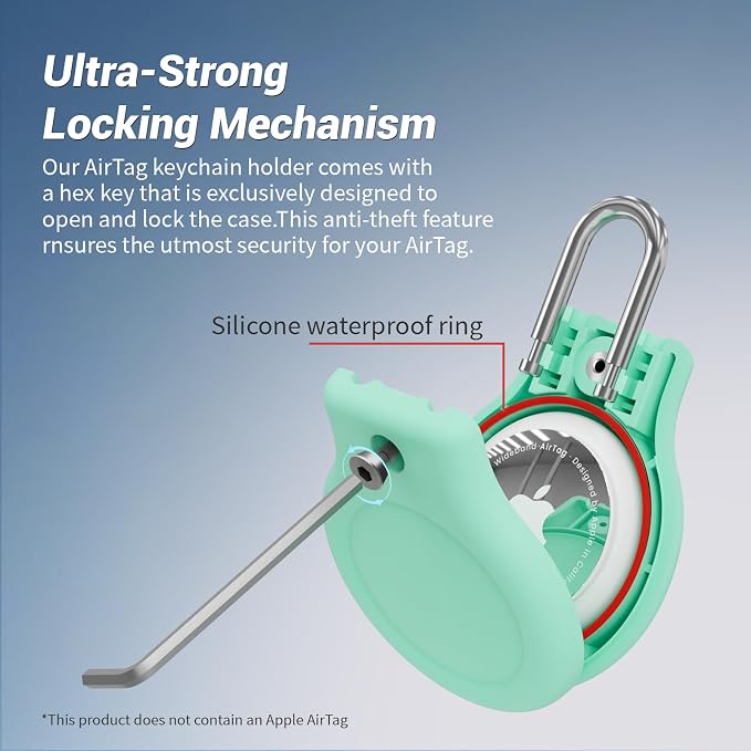 for AirTag Holder with 304 U-Shaped Lock, 4 Pack IPX8 Waterproof PC Hard Case - Image 2