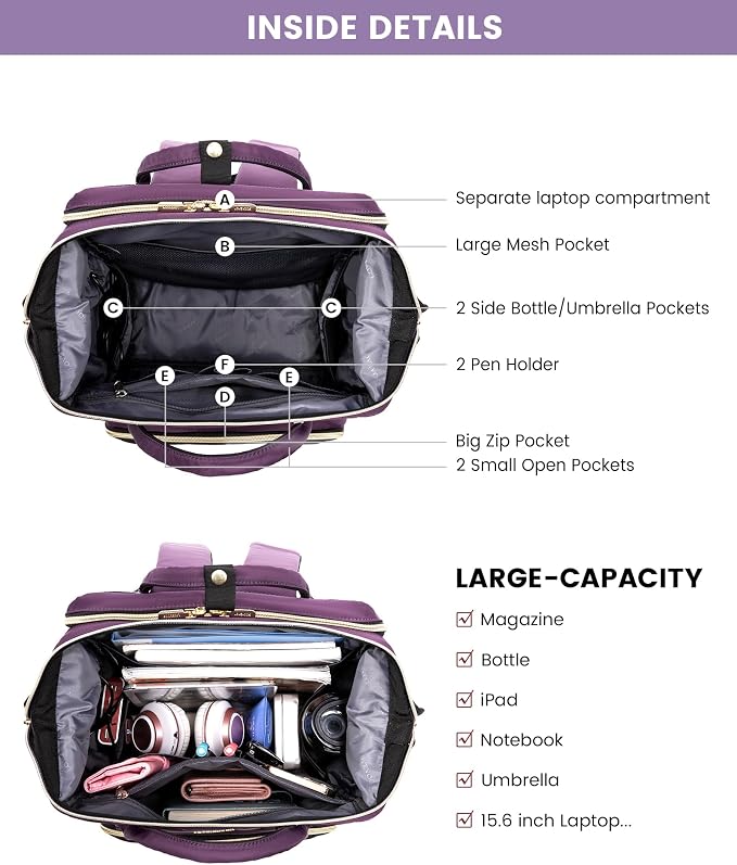 LOVEVOOK 17.3 Inch Laptop Backpack, Large Travel Backpack - Image 4