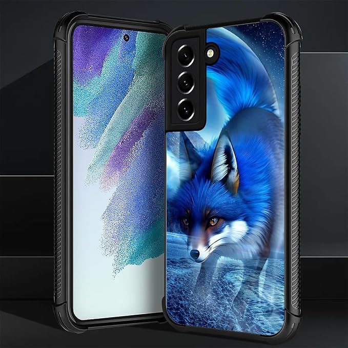 for Samsung Galaxy S21 Plus Case, Snowy Mountain Fox Lake Pattern Graphic - Image 3