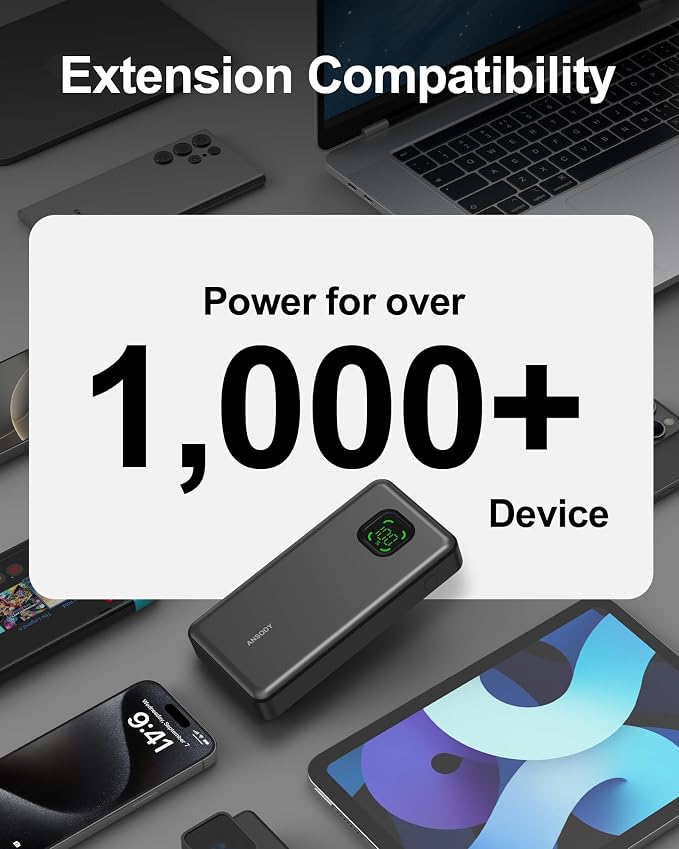 65W Power Bank, 25000mAh Travel Essential USB C Laptop Portable Charger - Image 8
