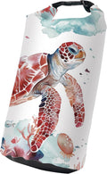 Waterproof Dry Bag, Sea Turtle Jellyfish Coral Red Small Waterproof Backpack by Cliduli