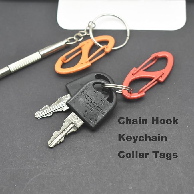 Small Carabiner Clips 1.6 inch Metal Double Sided Spring Gate Snap Hooks - Image 4