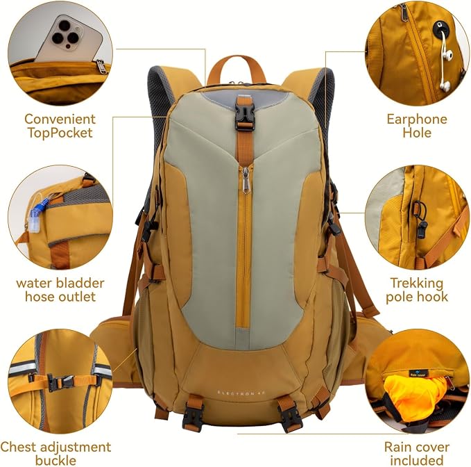 Hiking Backpack 40L, Waterproof Hiking Backpack - Image 3