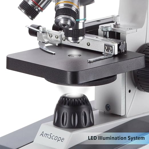AmScope 40X-1000X Student Biological Compound Microscope - Image 5