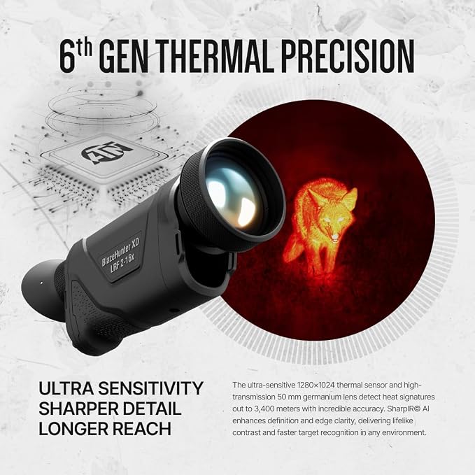 ATN BlazeHunter XD 1280x1024 Thermal Monocular w/SharpIR AI, 1000m Laser - Image 3