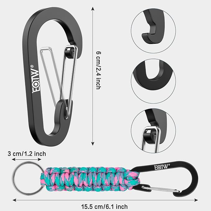 EOTW Paracord Keychain for Men Women Paracord Carabiner Backpack Keychain - Image 6