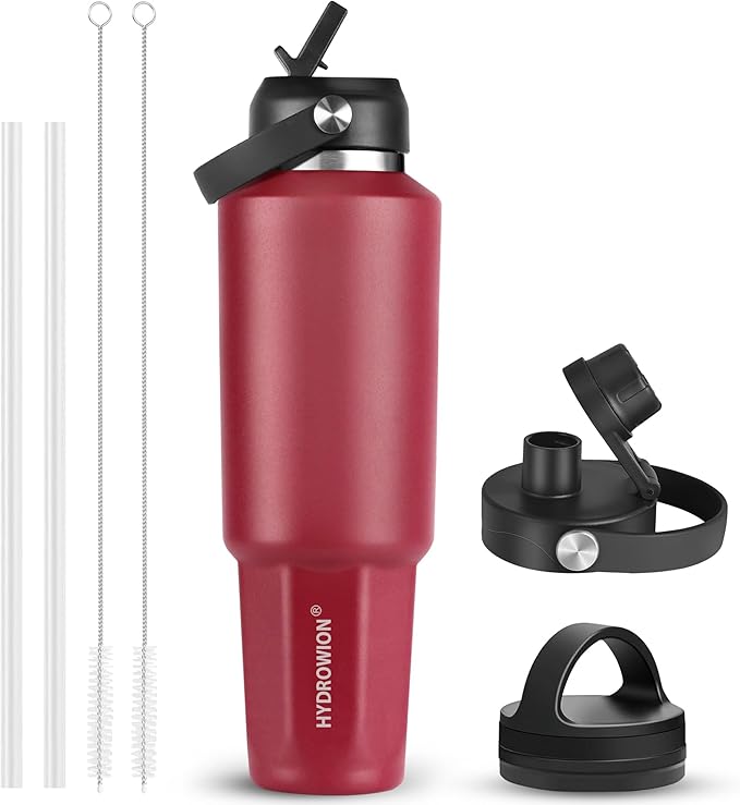 HYDROWION 32 oz Insulated Water Bottle, Car Water Bottle Holder by HYDROWION