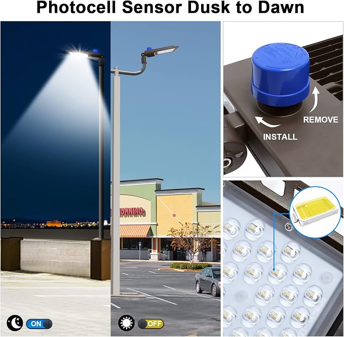 45000LM LED Parking Lot Light 300W 150LM/W led Shoebox Dusk to Dawn Outdoor - Image 4