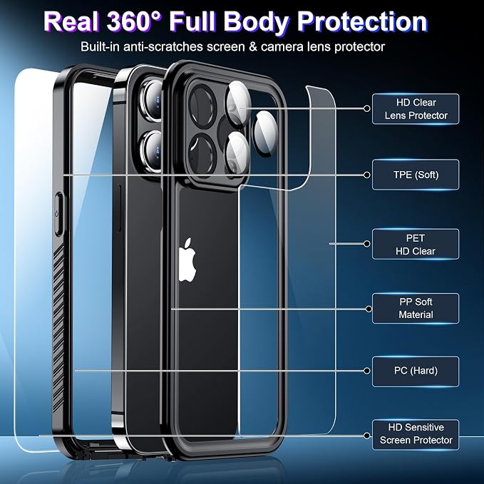 2024 New for iPhone 14 Pro Case Waterproof, Phone Case for iPhone 14 Pro 6.1" - Image 5