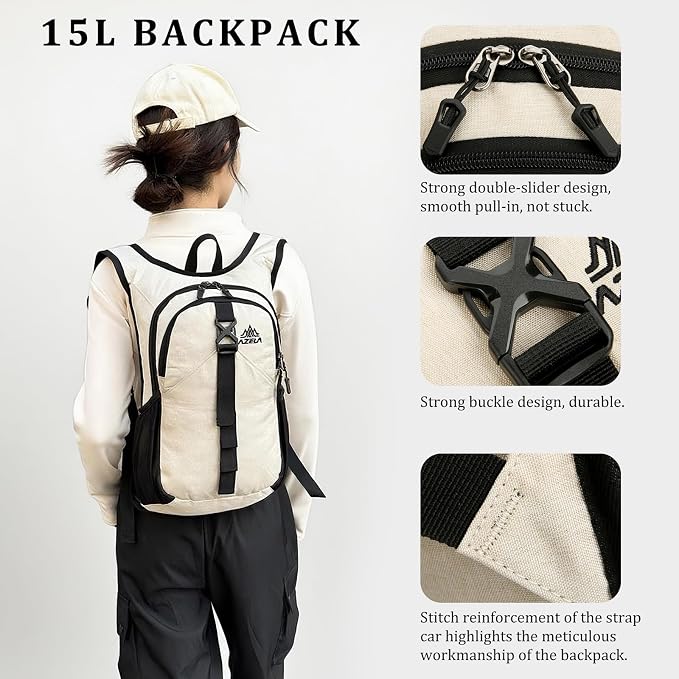 15L Small Hiking Backpack Foldable Ultralight Trekking Camping Outdoors Backpack - Image 6