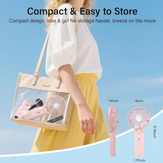 HandFan 10400mAh Personal Handheld Fan, 40Hrs Long-Lasted Hand Fan Rechargeable - Image 7