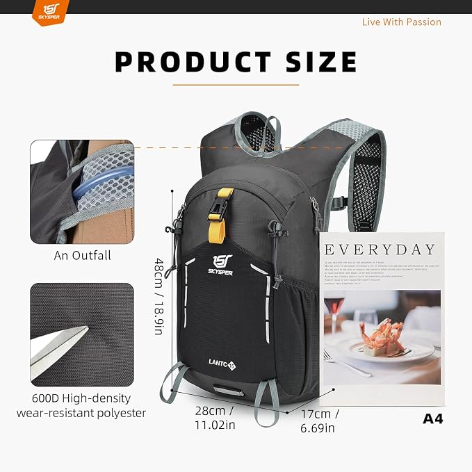 SKYSPER Small Hiking Backpack - 25L Travel Daypack Lightweight Bag Water - Image 5