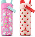POWCAN 2 Pack 18 oz Insulated Water Bottle by POWCAN