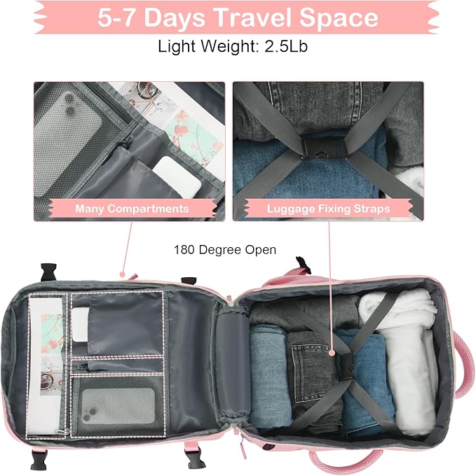 Hanples Carry on Travel Backpack - Image 8