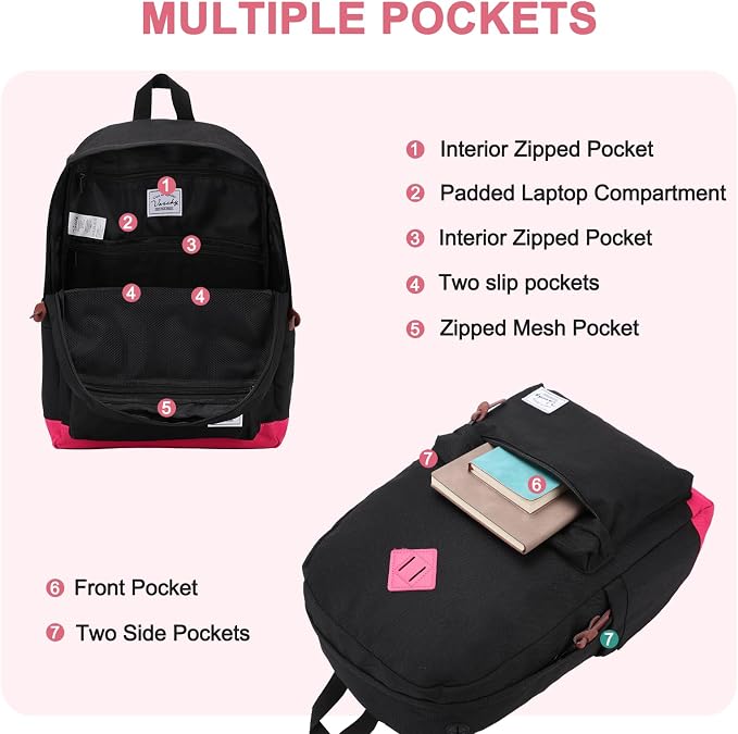 Backpack for Men Women, VASCHY Classic Water-resistant Lightweight Travel - Image 3