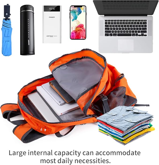 NODLAND Lightweight Backpack, Travel 40L Foldable Water-Resistant Daypack - Image 7