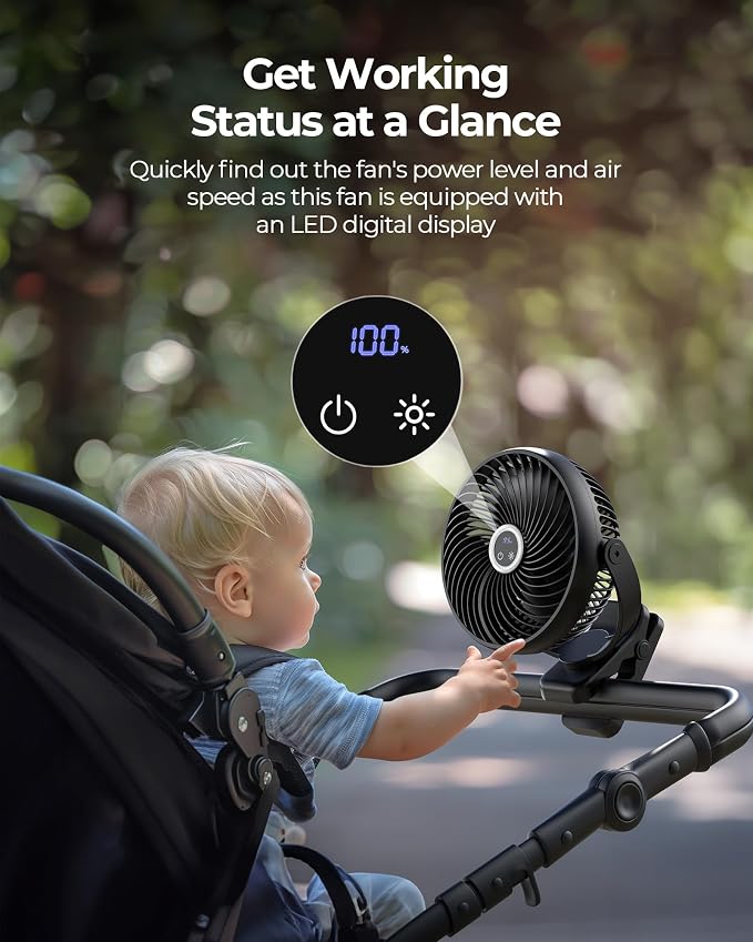 Koonie 10000mAh Portable Clip on Fan - Image 4