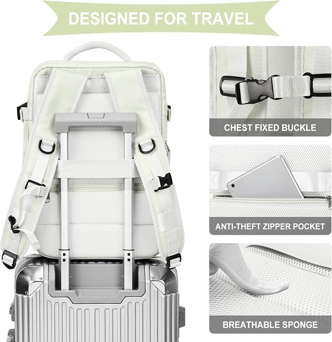 WONHOX Large Travel Backpack Carry on Flight Approved Laptop Work Business - Image 5