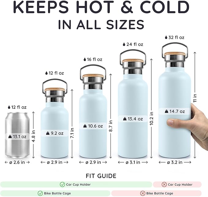 Bambaw 32 oz Water Bottle, Insulated Stainless Steel Water Bottle - Image 5