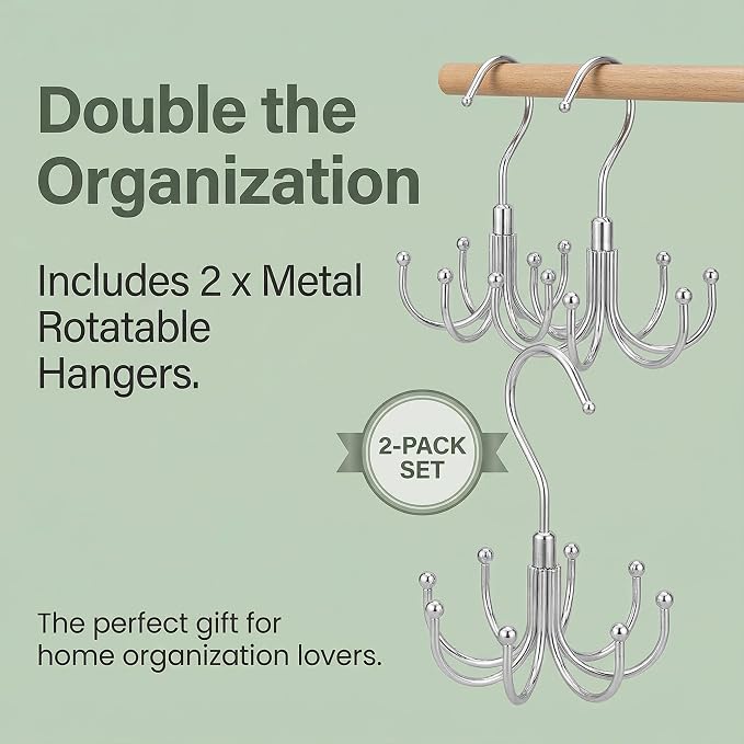 Rotatable Belt Hanger & Closet Organizer, 2 Pack - Image 8