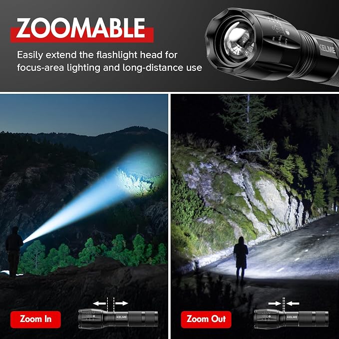 KELME 3 Pack Flashlights High Lumens, Powerful Tactical Flashlights - Image 3