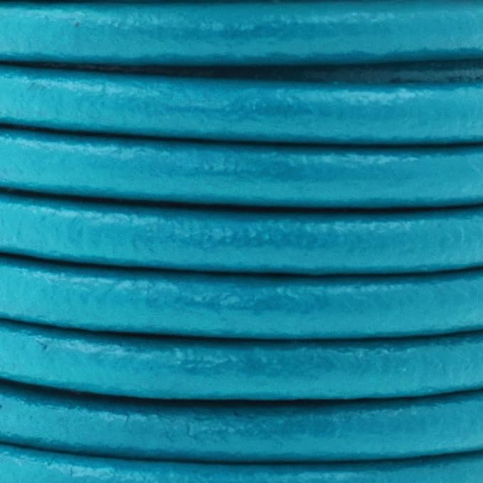 Mandala Crafts Round Genuine Teal Leather Cord - Image 3