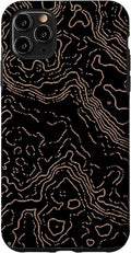Topography Black & Brown Abstract Pattern Topographic Map Case by Unknown