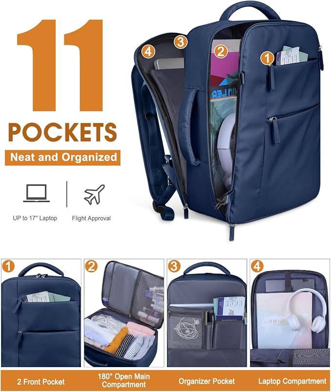 Capolo Travel Backpack for Women Men Waterproof Laptop Backpack Airlines - Image 3
