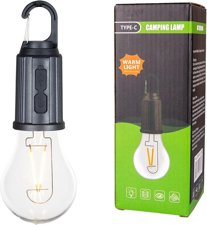 4-Pack Rechargeable Camp Light, Warm White LED Globe Bulb, Battery Powered - Image 7