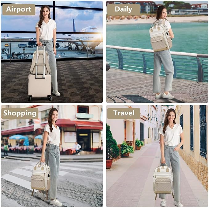 Backpack for Women Laptop Bag: Work Travel Backpacks Fits 17 inch Computer - Image 6