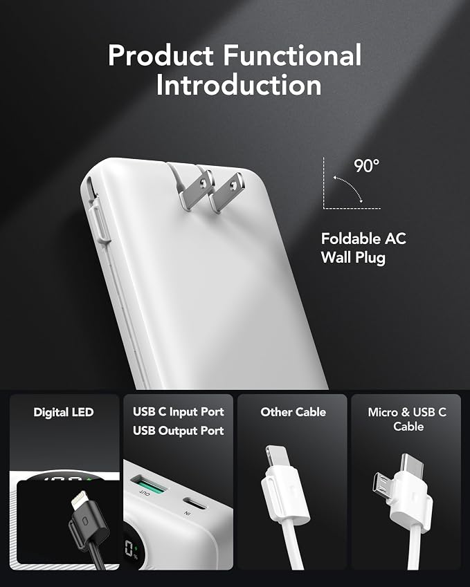 VRURC Power Bank 20000mAh, Fast Charging Portable Charger USB C, 4 Output 2 - Image 2
