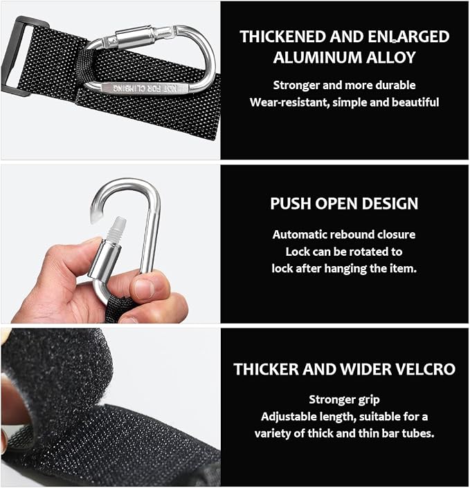 KVAEY 2 Pack Multipurpose Hook for Hanging Helmet, Durable Carabiners, Roll Bar - Image 3