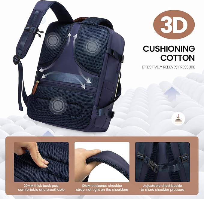 LOVEVOOK Travel Backpack for Women, 40L Carry On Backpack - Image 3
